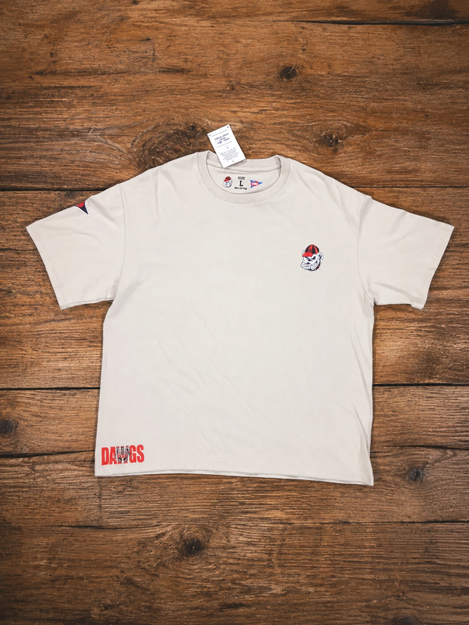 Camiseta Georgia Bulldogs Beige NCAA Size L Oversize